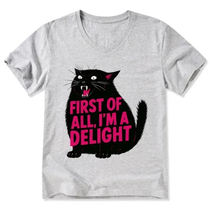 Tokyo-Tiger Roaring Black Cat V-Neck Classic T-Shirt