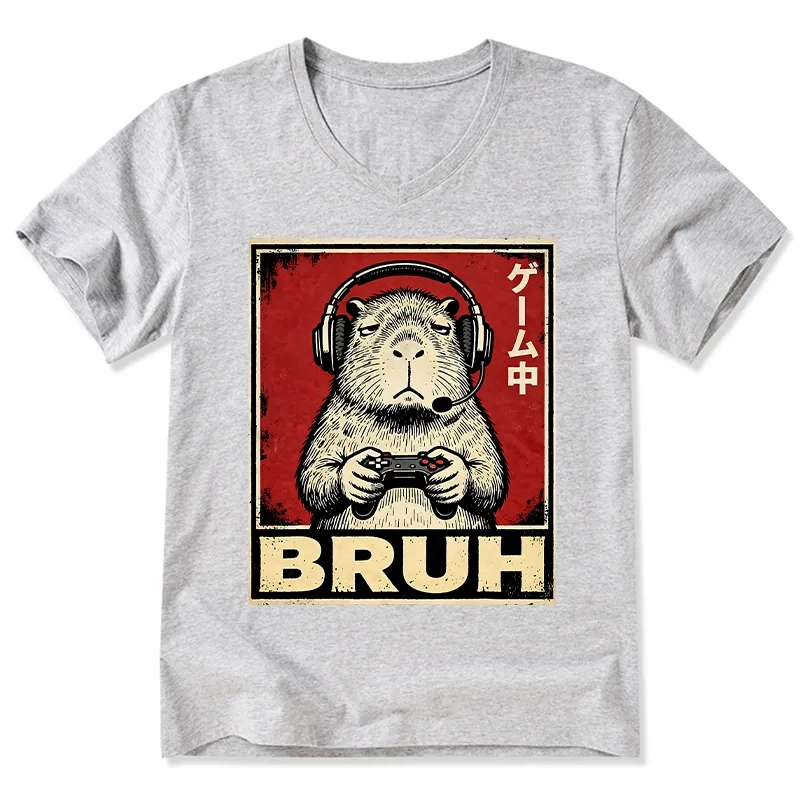 Tokyo-Tiger Funny Capybara Playing Games V-Neck Classic T-Shirt