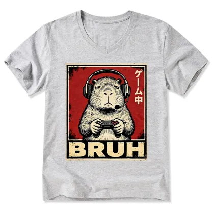 Tokyo-Tiger Funny Capybara Playing Games V-Neck Classic T-Shirt