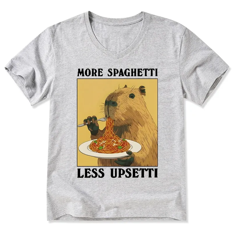 Tokyo-Tiger Capybara Eating Pasta V-Neck Classic T-Shirt