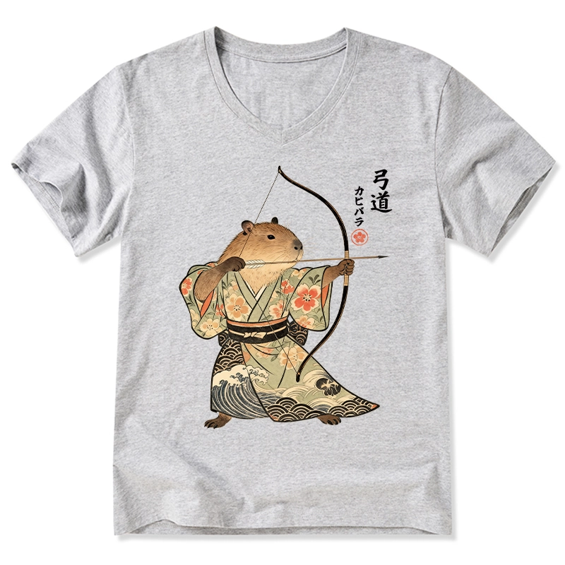Tokyo-Tiger Capybara Archery V-Neck Classic T-Shirt