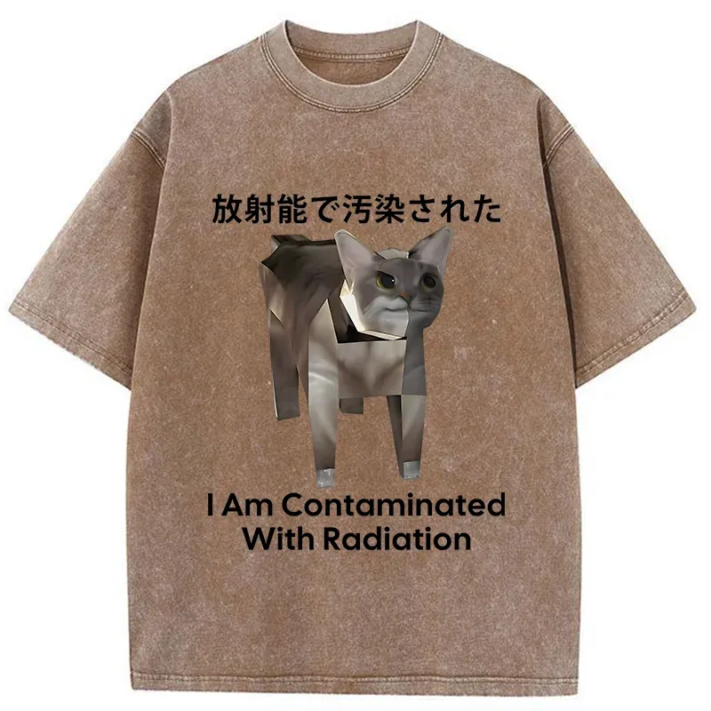 Tokyo-Tiger Nuclear Contaminated Cat Funny Washed T-Shirt