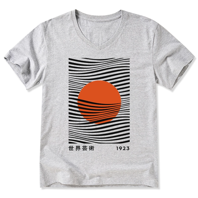 Tokyo-Tiger Minimalist Art Sun V-Neck Classic T-Shirt