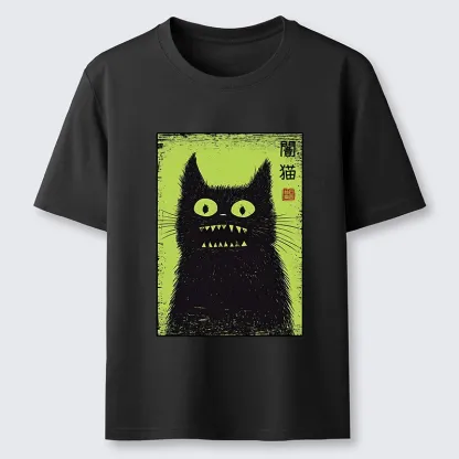 Tokyo-Tiger Spooky Black Cat Japanese Classic T-Shirt