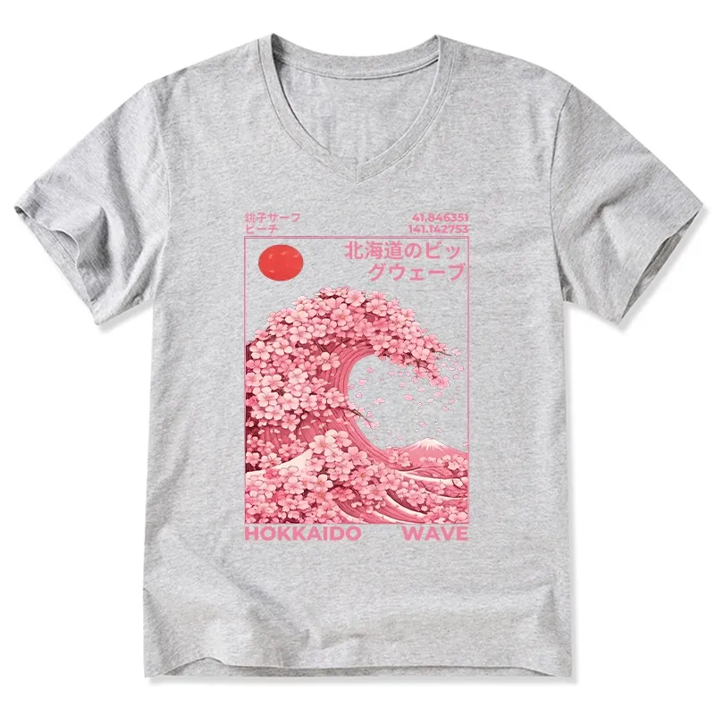 Tokyo-Tiger Sakura Wave V-Neck Classic T-Shirt