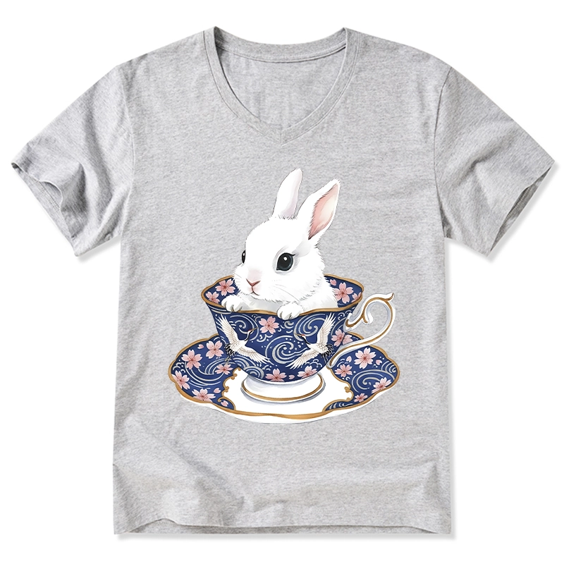 Tokyo-Tiger Cute Rabbit Tea Set V-Neck Classic T-Shirt