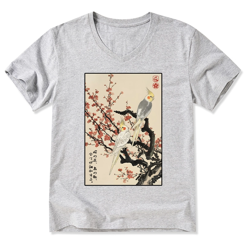 Tokyo-Tiger Whispers of Silent Blossoms V-Neck Classic T-Shirt
