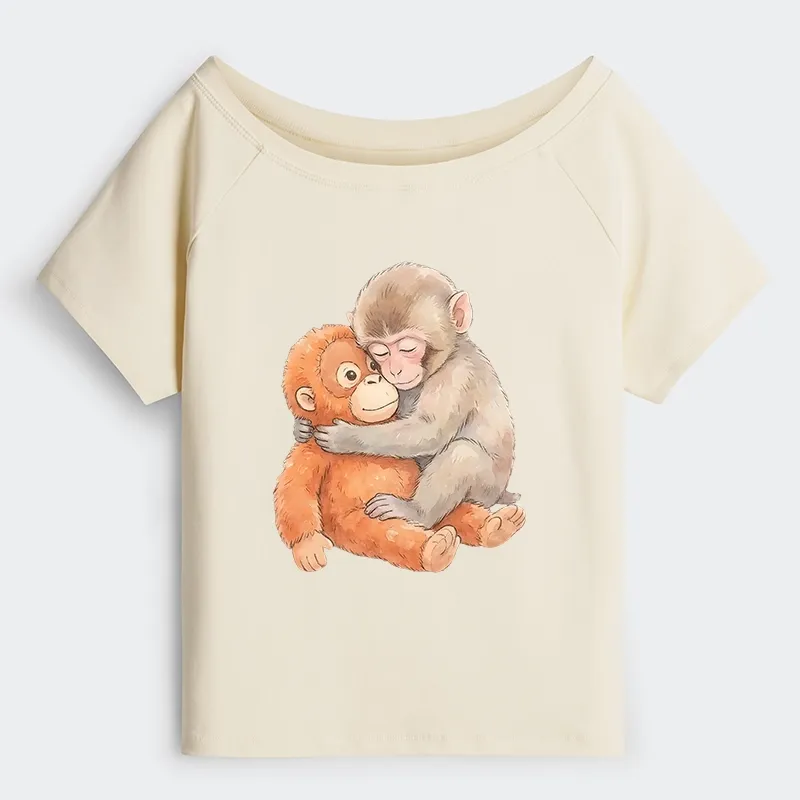 Tokyo-Tiger Poor Punch Off Shoulder T-Shirt