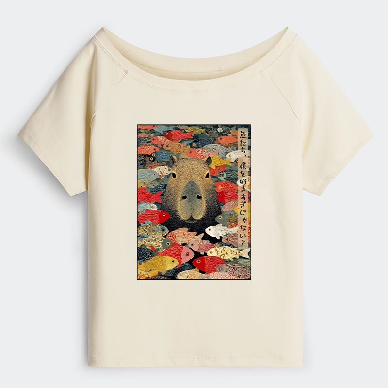 Tokyo-Tiger Am I Too Lovable? Off Shoulder T-Shirt