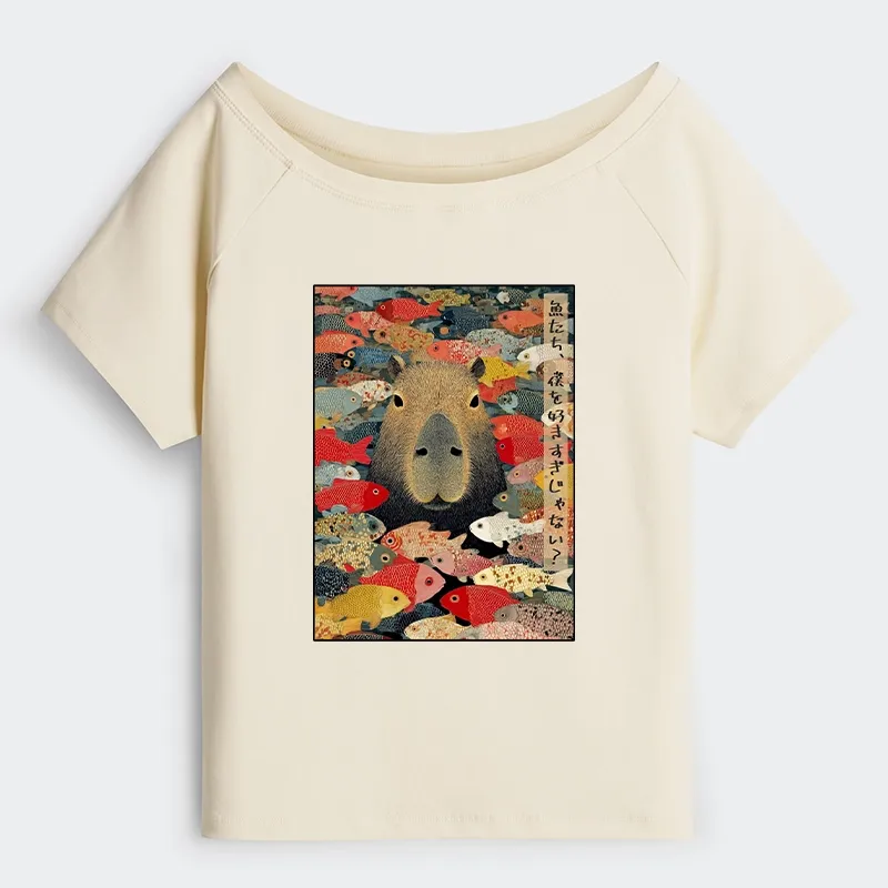 Tokyo-Tiger Am I Too Lovable? Off Shoulder T-Shirt