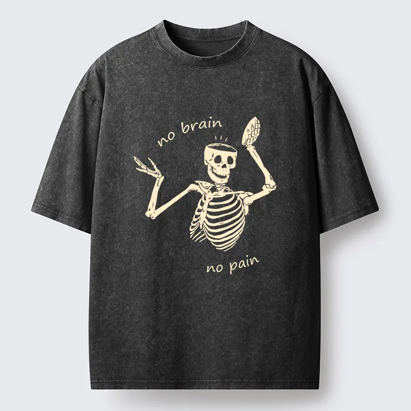 Tokyo-Tiger Skeletons Feel No Pain Washed T-Shirt Sale
