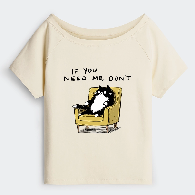 Tokyo-Tiger Unavailable Cat Off Shoulder T-Shirt