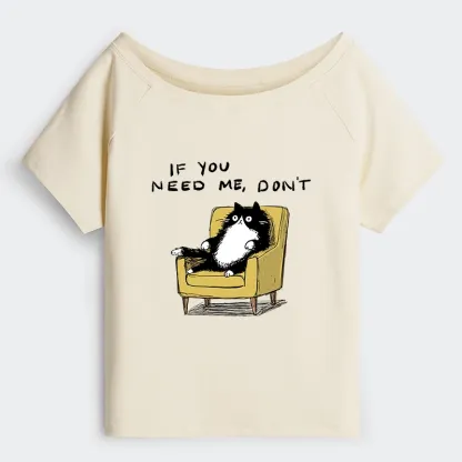 Tokyo-Tiger Unavailable Cat Off Shoulder T-Shirt