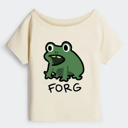 Tokyo-Tiger Funny Forg Japan Off Shoulder T-Shirt