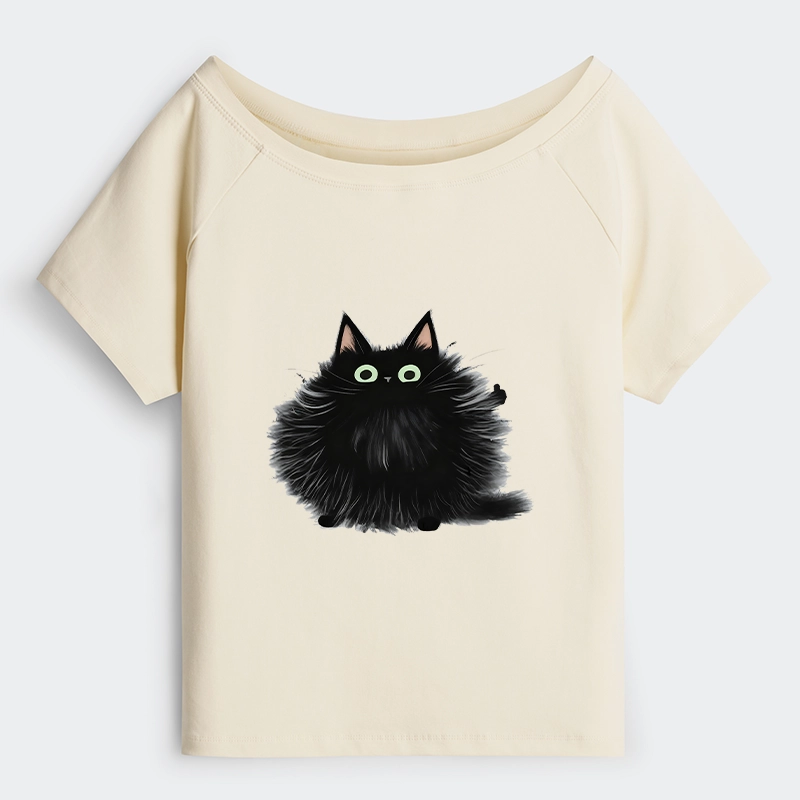 Tokyo-Tiger Cat's Approval Off Shoulder T-Shirt