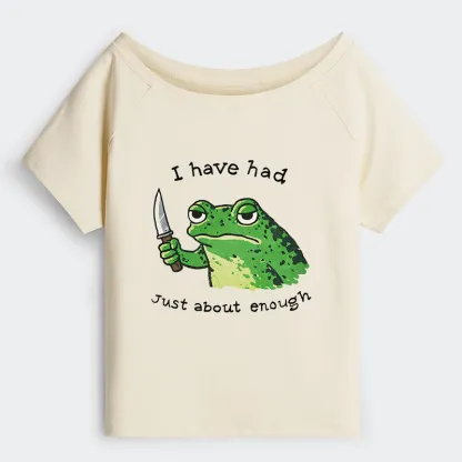 Tokyo-Tiger Impatient Frog Off Shoulder T-Shirt