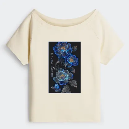 Tokyo-Tiger The Sea Of Flowers In The Darkness Off Shoulder T-Shirt