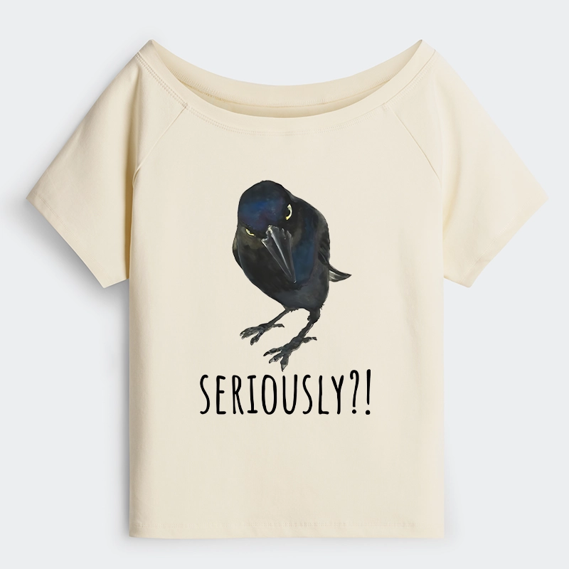 Tokyo-Tiger Raven's Question Off Shoulder T-Shirt