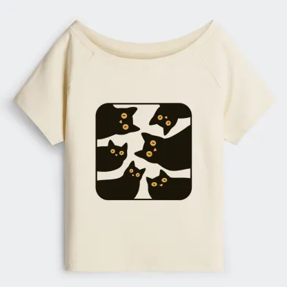 Tokyo-Tiger Cats Are Watching You Off Shoulder T-Shirt