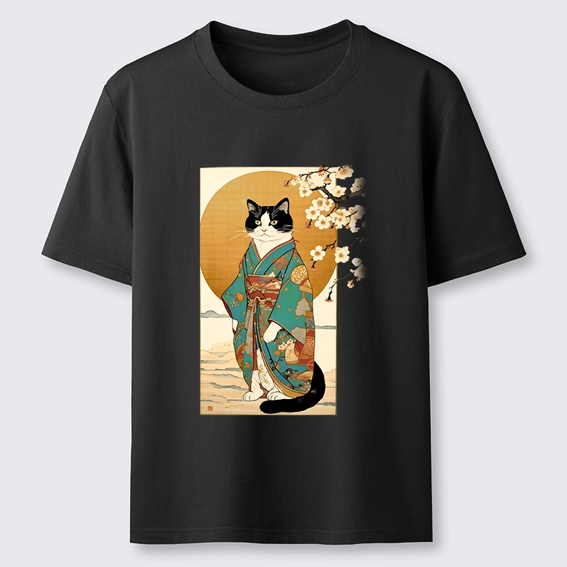 Tokyo-Tiger Elegant Cat In Traditional Kimono Classic T-Shirt
