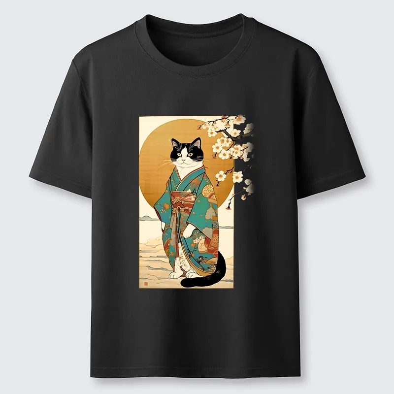 Tokyo-Tiger Elegant Cat In Traditional Kimono Classic T-Shirt