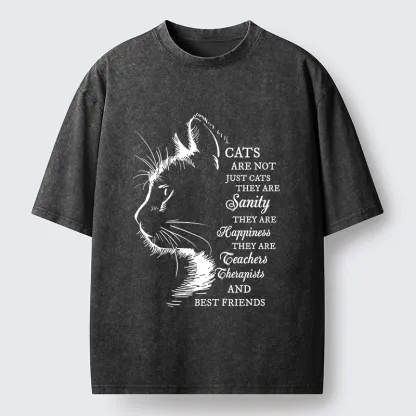 Tokyo-Tiger Cat Best Friend Washed T-Shirt