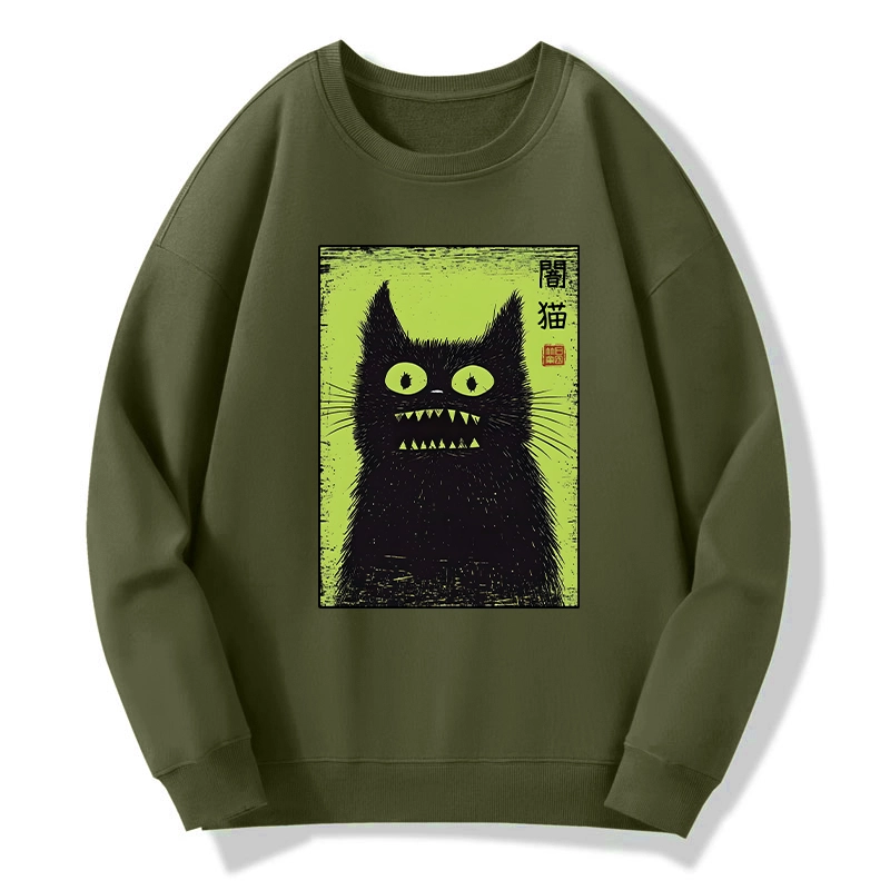 Tokyo-Tiger Spooky Black Cat Japanese Classic Sweatshirt