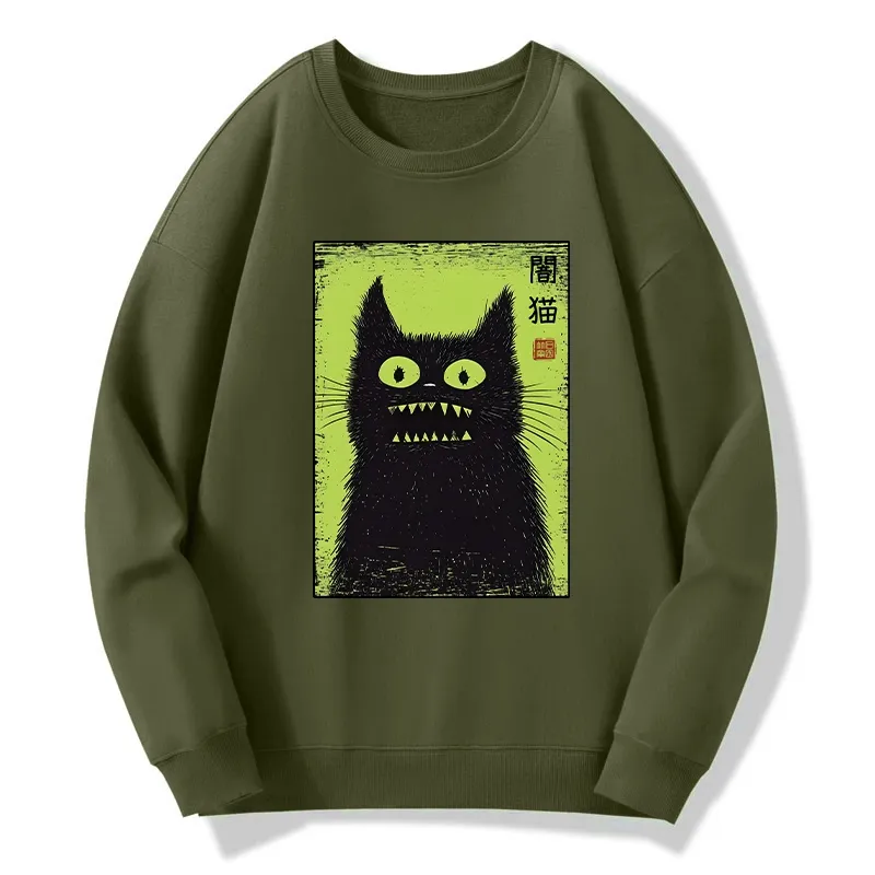 Tokyo-Tiger Spooky Black Cat Japanese Classic Sweatshirt