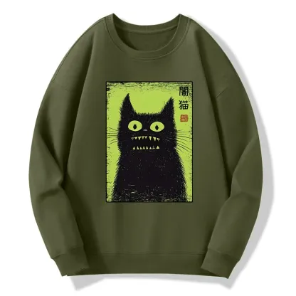 Tokyo-Tiger Spooky Black Cat Japanese Classic Sweatshirt