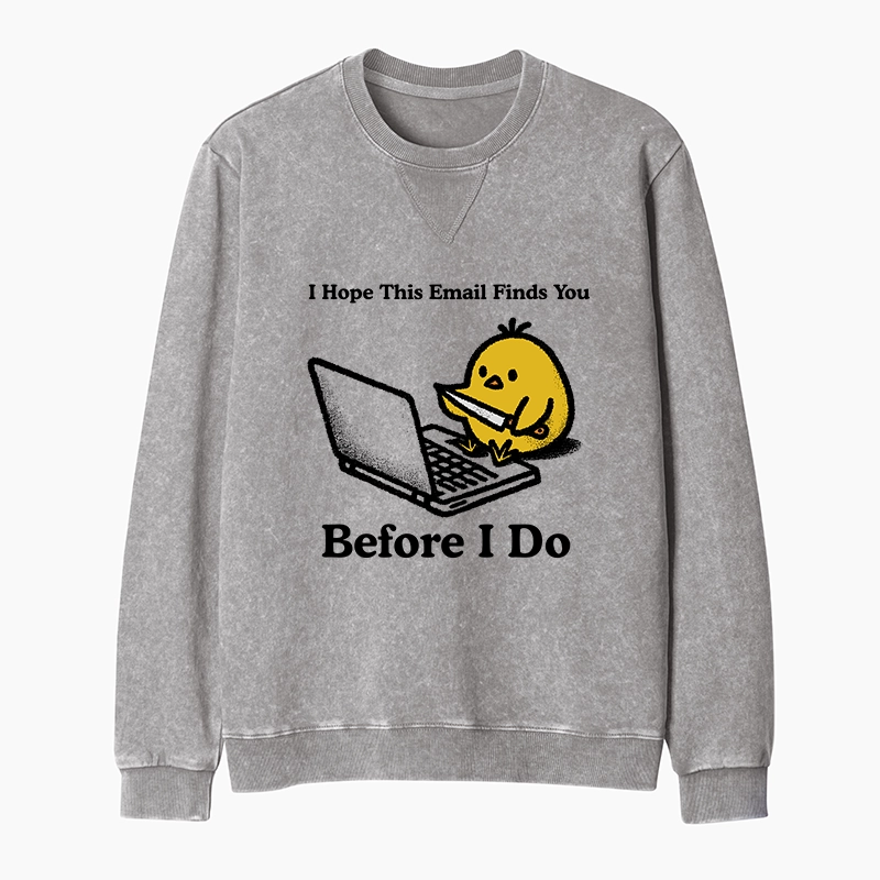 Tokyo-Tiger Chicken Knife Email Meme Washed Terry Sweatshirt