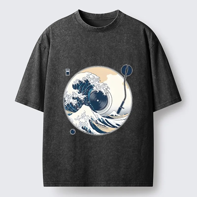 Tokyo-Tiger When Waves Drop The Beat Washed T-Shirt