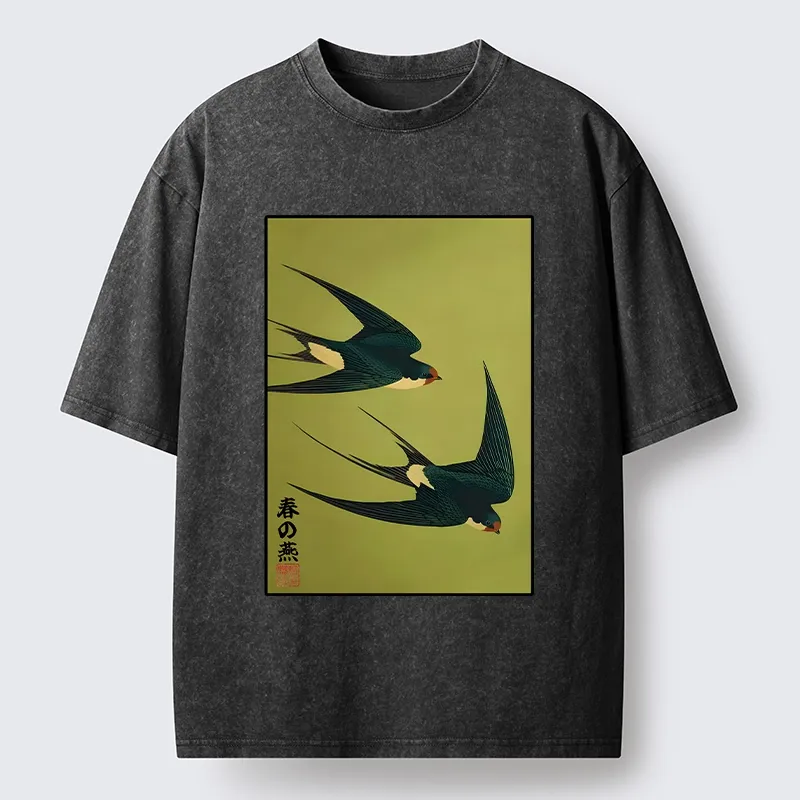 Tokyo-Tiger Spring Birds Of Peace Washed T-Shirt Sale