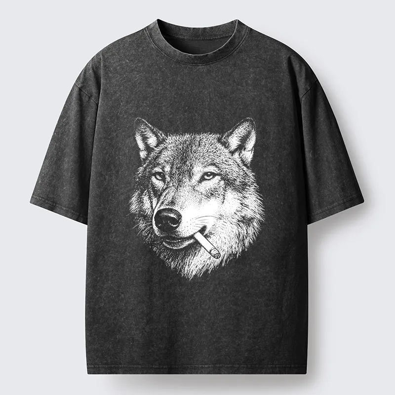 Tokyo-Tiger Cool Wolf Meme Bad Decisions Pending Washed T-Shirt Sale