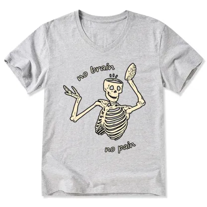 Tokyo-Tiger Skeletons Feel No Pain V-Neck Classic T-Shirt