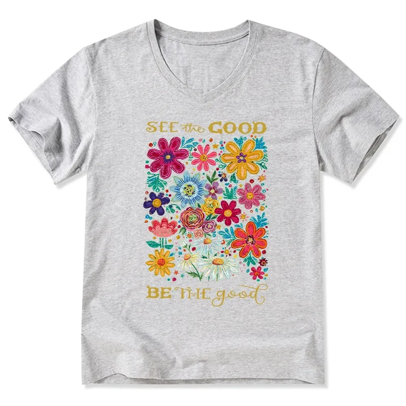 Tokyo-Tiger Flower：See The Good Be The Good V-Neck Classic T-Shirt