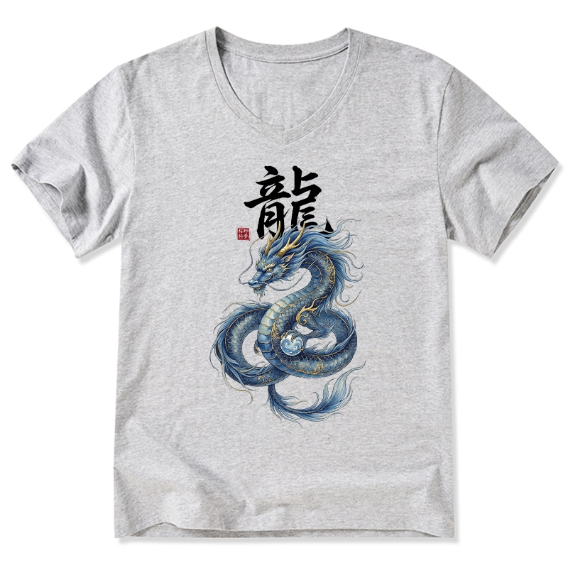 Tokyo-Tiger Mythic Blue Dragon V-Neck Classic T-Shirt