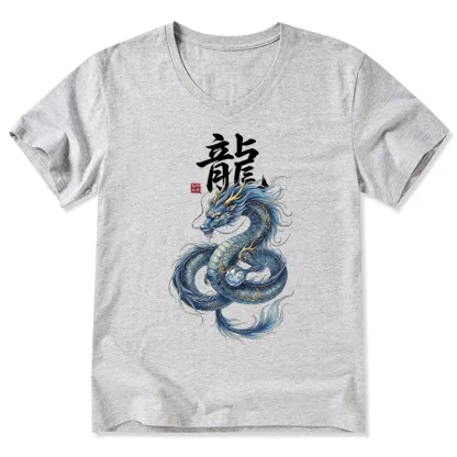 Tokyo-Tiger Mythic Blue Dragon V-Neck Classic T-Shirt