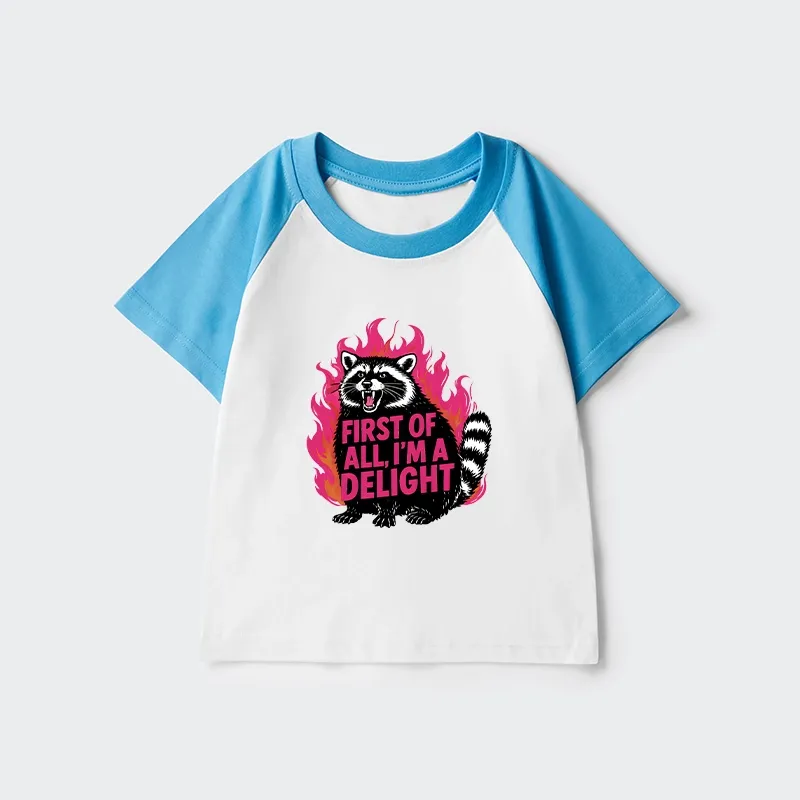 Tokyo-Tiger Angry Raccoon Funny Kids Raglan T-shirt