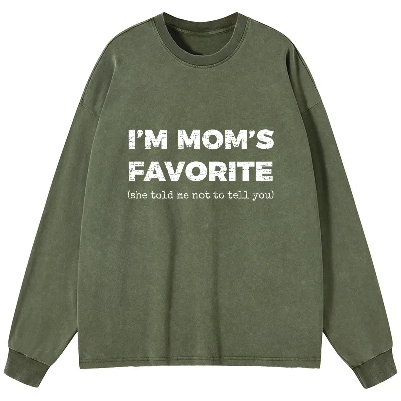 Tokyo-Tiger Mother's Day Jokes Washed Long Sleeve T-Shirt