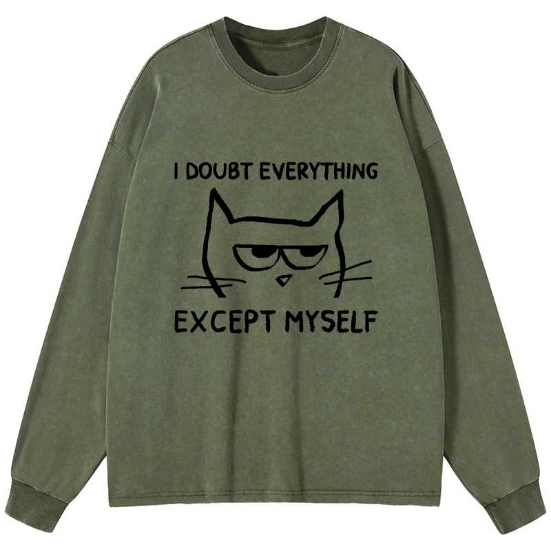 Tokyo-Tiger Confident Kitten Washed Long Sleeve T-Shirt