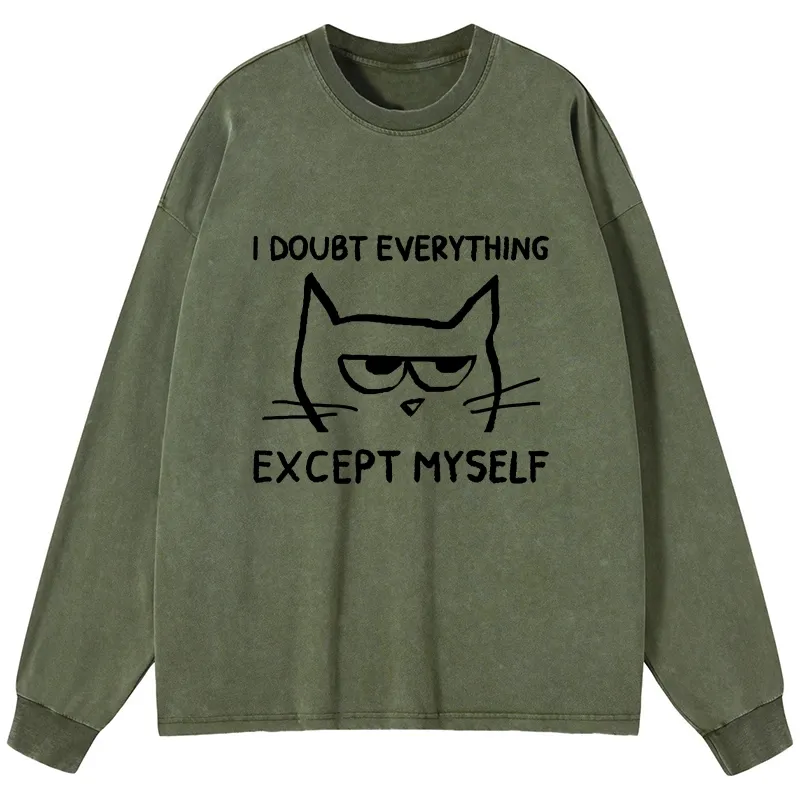 Tokyo-Tiger Confident Kitten Washed Long Sleeve T-Shirt