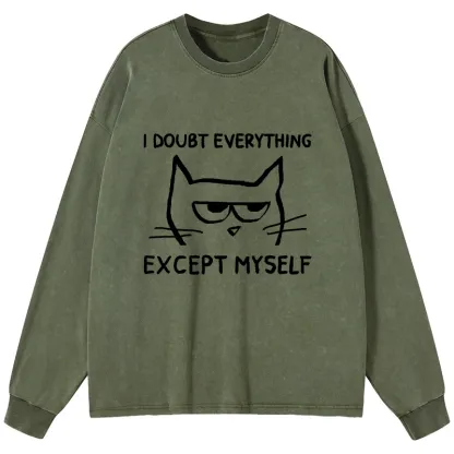 Tokyo-Tiger Confident Kitten Washed Long Sleeve T-Shirt