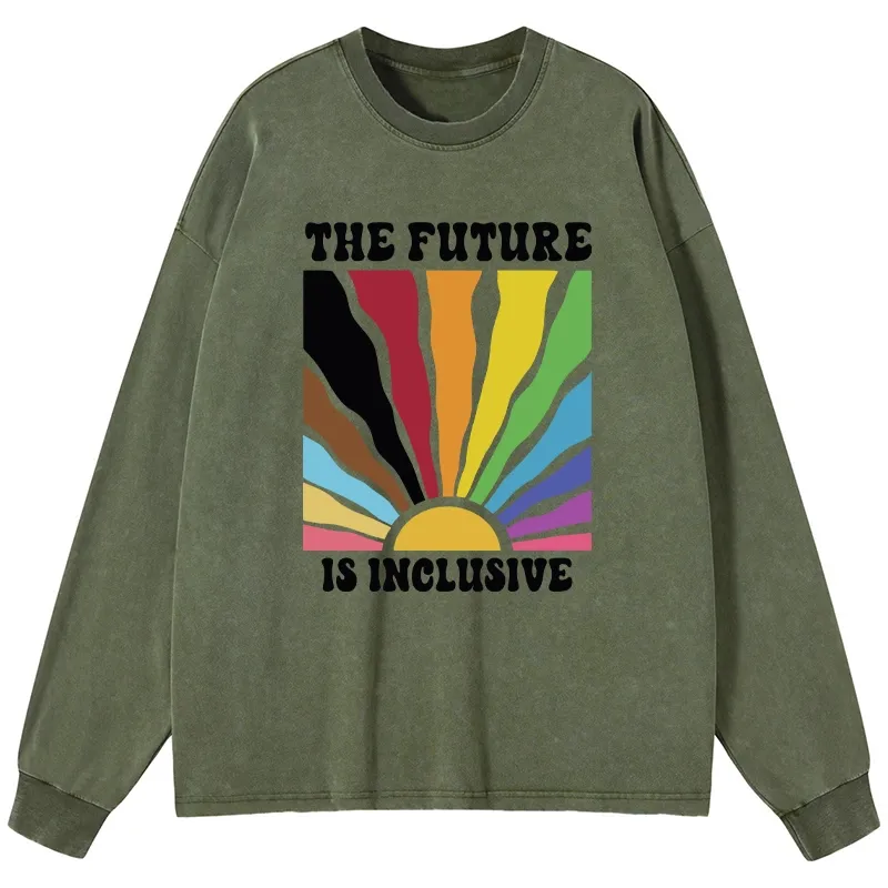 Tokyo-Tiger Pride Future Is Inclusive Washed Long Sleeve T-Shirt