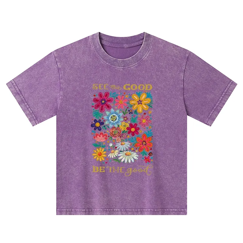 Tokyo-Tiger Flower：See The Good Be The Good Kids Washed T-Shirt
