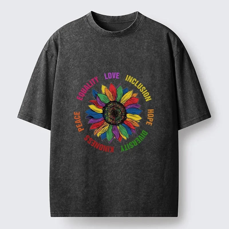 Tokyo-Tiger Pride Sunflower Love And Hope Washed T-Shirt