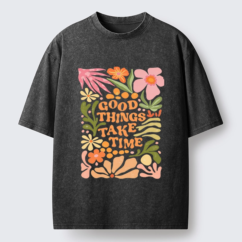 Tokyo-Tiger Good Things Come To Those Wait Washed T-Shirt