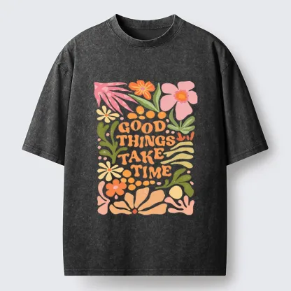Tokyo-Tiger Good Things Come To Those Wait Washed T-Shirt