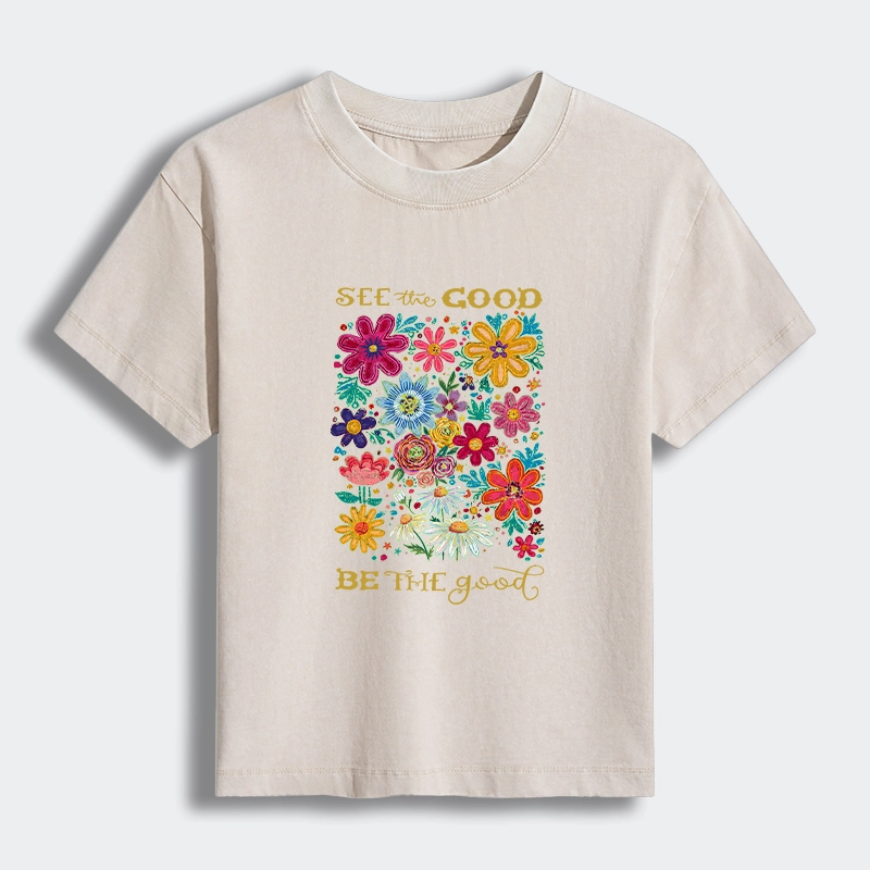 Tokyo-Tiger Flower：See The Good Be The Good Women's Washed T-shirt