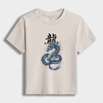 Tokyo-Tiger Mythic Blue Dragon Women's Washed T-shirt