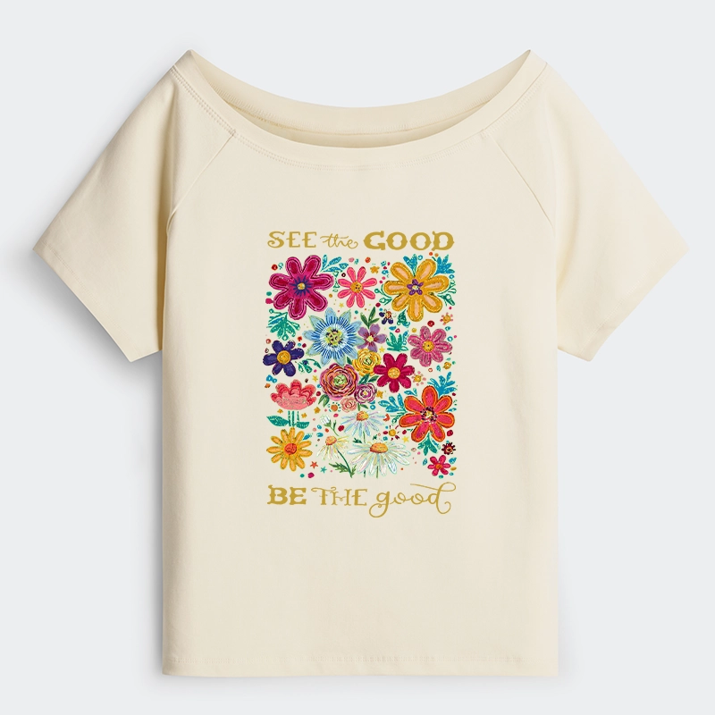 Tokyo-Tiger Flower：See The Good Be The Good Off Shoulder T-Shirt